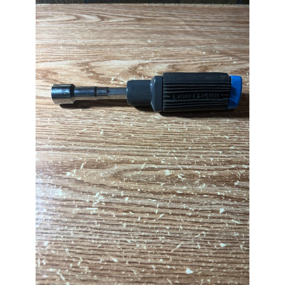 Craftsman Nut Driver 7/16 Inch SAE Hand Tool Cushion Grip Black Blue Handle USA